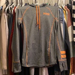 Grey w orange trim Victoria’s Secret PINK hoodie